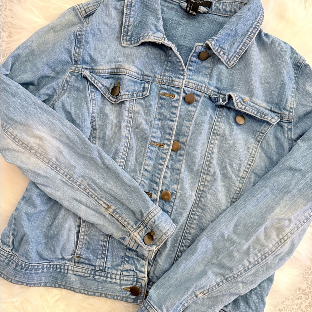 Forever 21 Light Blue Denim Jacket Sz M